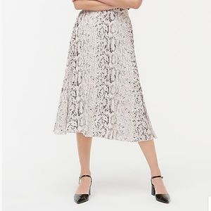 Animal print pleated midi skirt J Crew